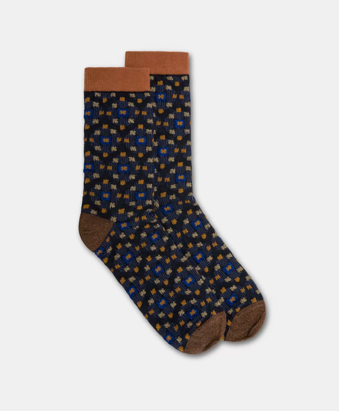 CHAUSSETTES BENRI EN CHAUSSETTE JACQUARD - BLEU MULTICOLORE*Momoni Online