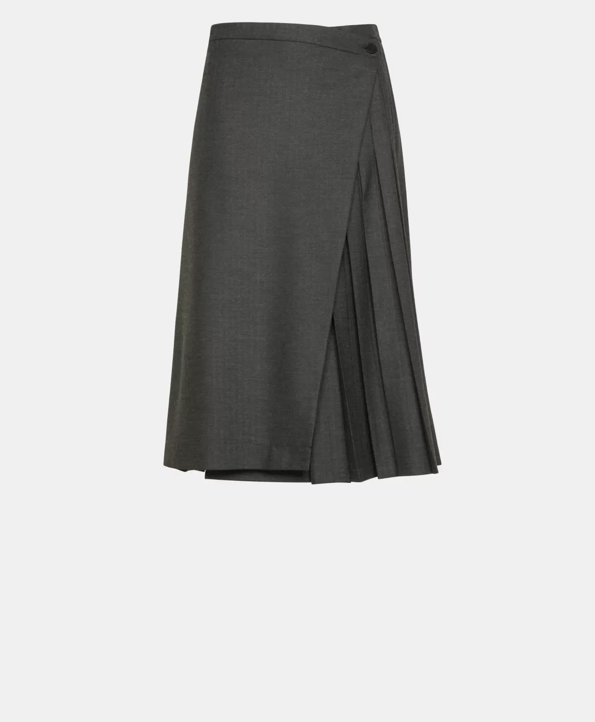 JUPE SENCHA EN CHEVRON VISCOSE LAINE STRETCH - GRIS CHARBON*Momoni Hot
