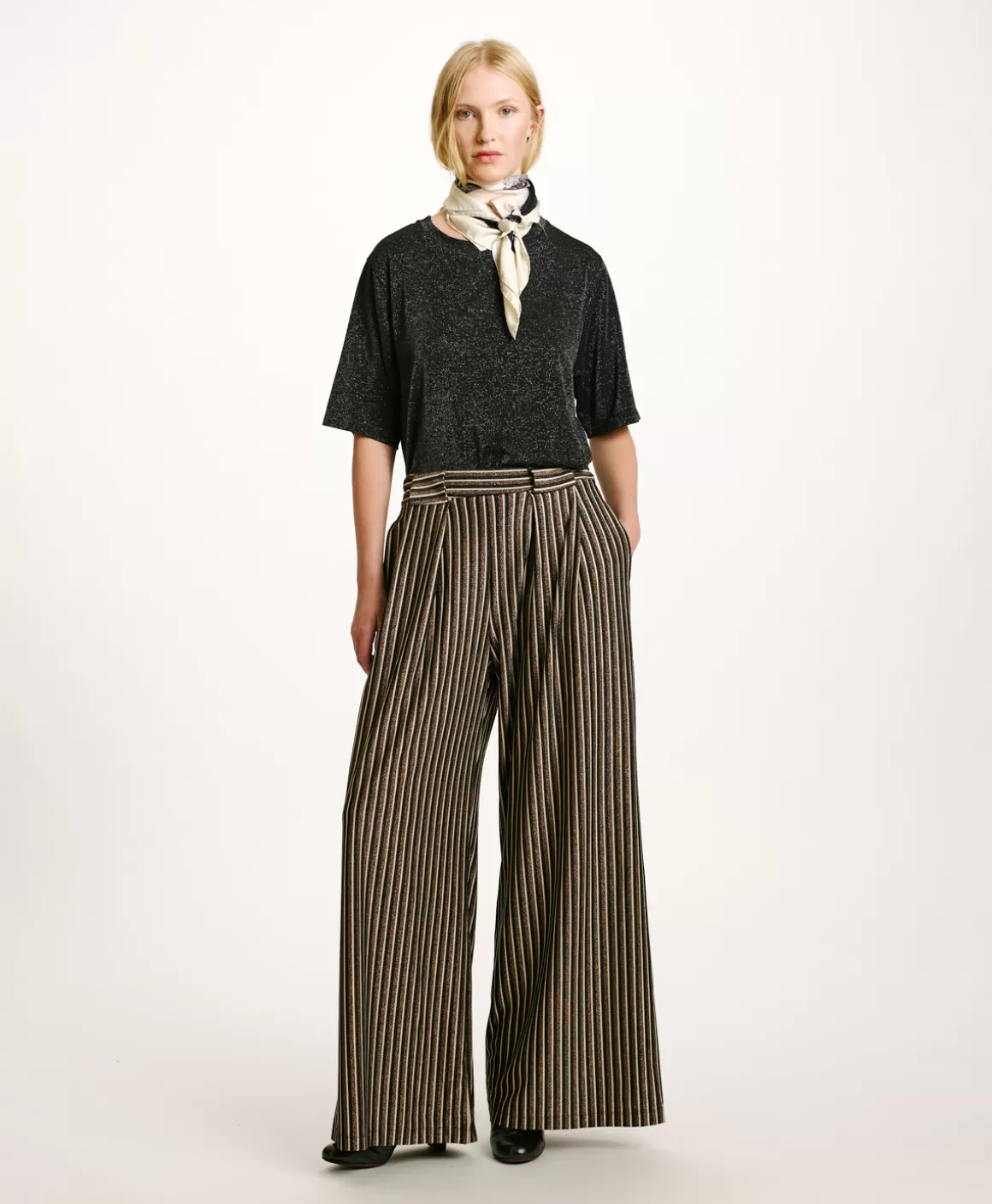 PANTALON ASPEN EN JERSEY LUREX - MULTICOLORE CUIVRE*Momoni Flash Sale