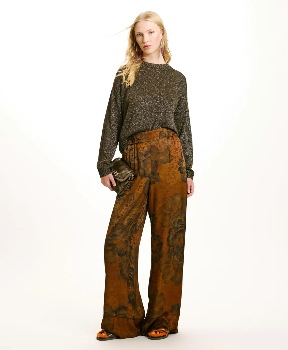 PANTALON DAIKI EN VISCOSE JACQUARD IMPRIMÉE - *Momoni Discount
