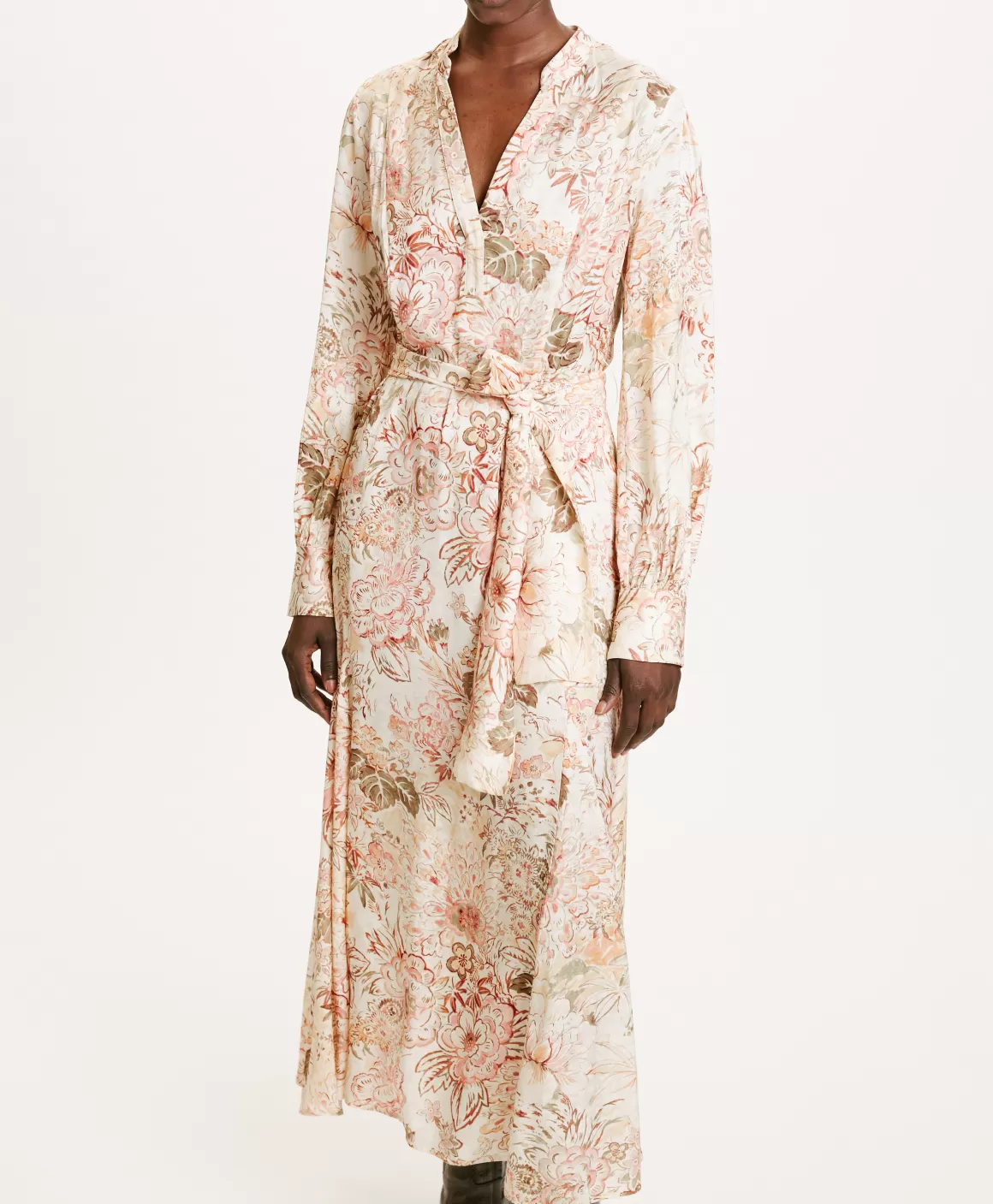 ROBE MIWA EN VISCOSE JACQUARD IMPRIMÉE - MULTICOLORE ROSE*Momoni Store