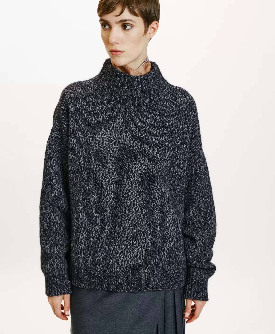 TRICOT UMA MOULINÉ - GRIS CHARBON*Momoni Best