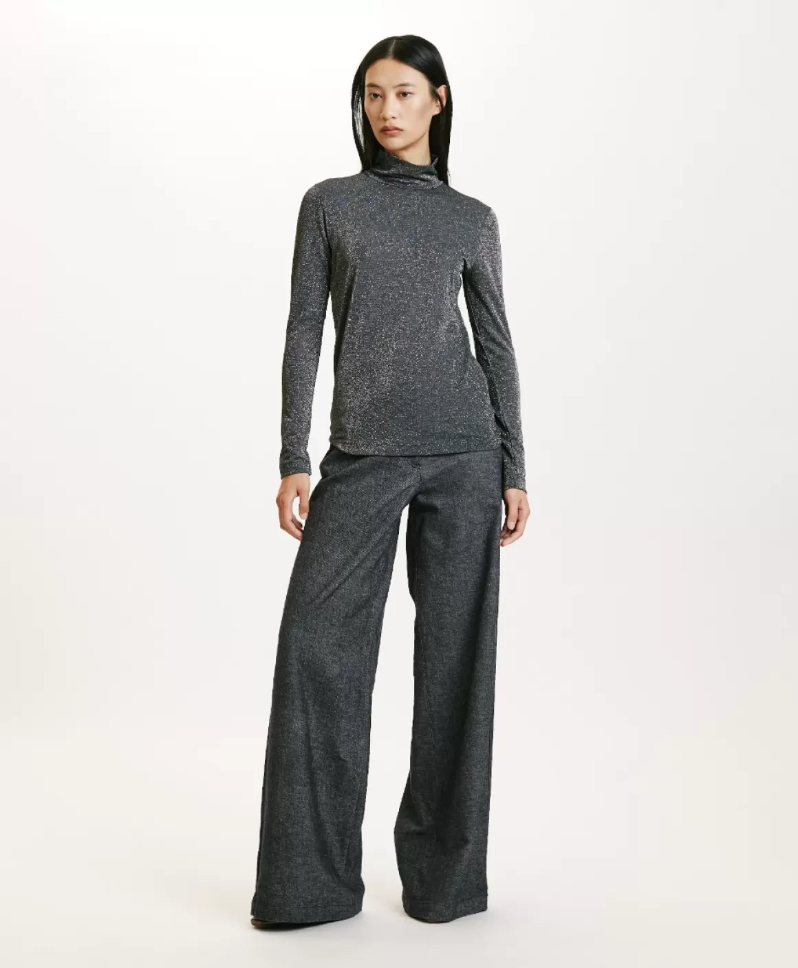 TSHIRT RODOLPHE EN JERSEY LUREX - GRIS FONCÉ*Momoni Best