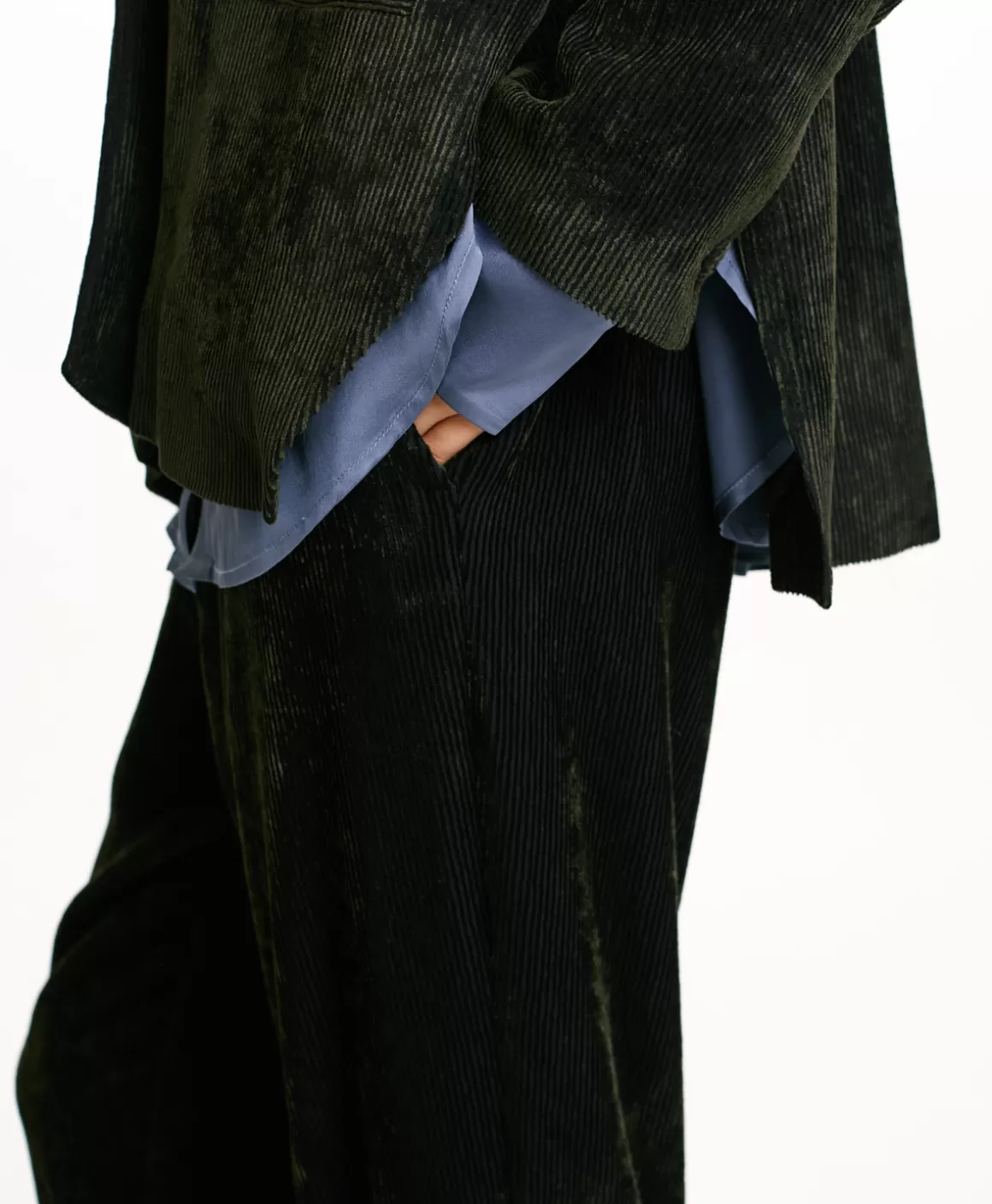 VESTE HINATA EN VELOURS STRETCH BICOLORE - GRIS CHARBON*Momoni Fashion