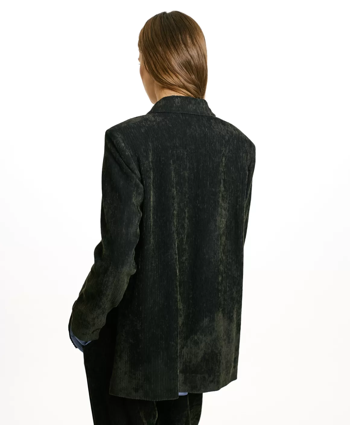 VESTE HINATA EN VELOURS STRETCH BICOLORE - GRIS CHARBON*Momoni Fashion